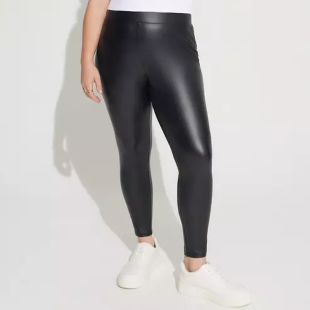 Torrid Plus Size Black Faux Leather Leggings - 2